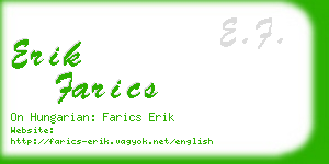 erik farics business card